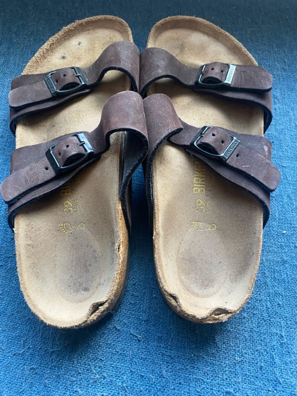 Birkenstock Brown Suede Double-Strap Slides - Picture 3 of 3